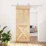 Puerta corredera con herrajes madera maciza de pino 80x210 cm by , Doors - Ref: Foro24-3203095, Price: 181,68 €, Discount: %