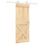 Puerta corredera con herrajes madera maciza de pino 80x210 cm by , Doors - Ref: Foro24-3203095, Price: 181,68 €, Discount: %