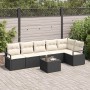 Conjunto de sofá de jardín 7 pcs Negro Poliratán
