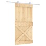 Puerta corredera con herrajes madera maciza de pino 100x210 cm | Foro24.es | Tu tienda online para hogar, jardín y más Foro24.es