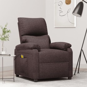 Sillón de masaje eléctrico tela marrón oscuro