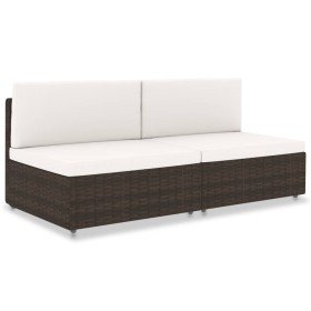 Sofá seccional de 2 plazas de ratán sintético marrón by , Modular outdoor sofas - Ref: Foro24-49513, Price: 178,56 €, Discoun...