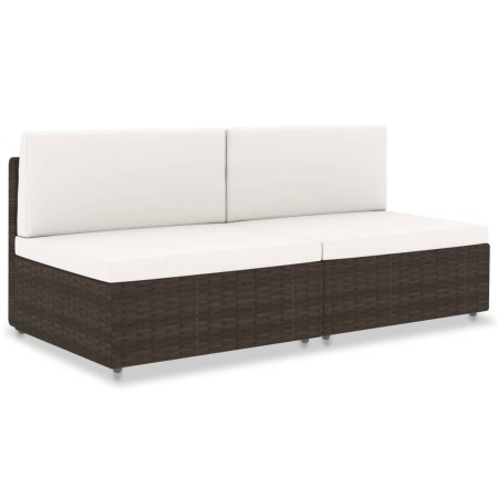 Sofá seccional de 2 plazas de ratán sintético marrón by , Modular outdoor sofas - Ref: Foro24-49513, Price: 178,56 €, Discoun...
