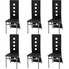 Sillas de comedor 6 unidades cuero sintético negro by , dining chairs - Ref: Foro24-274309, Price: 304,48 €, Discount: %