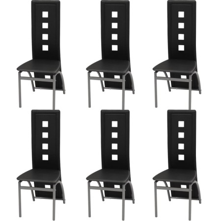 Sillas de comedor 6 unidades cuero sintético negro by , dining chairs - Ref: Foro24-274309, Price: 304,48 €, Discount: %