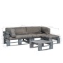 Sofás de palés para jardín 4 pzas madera con cojines grises by , Garden sets - Ref: Foro24-275312, Price: 384,72 €, Discount: %