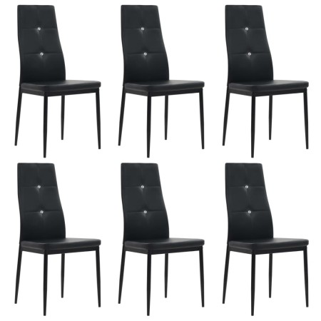 Sillas de comedor 6 unidades cuero sintético negro de , Sillas de comedor - Ref: Foro24-275435, Precio: 208,77 €, Descuento: %