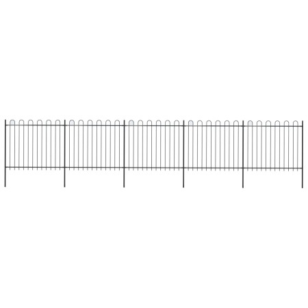 Valla de jardín con puntas de aro acero negro 8,5x1,5 m by , fence panels - Ref: Foro24-277678, Price: 314,78 €, Discount: %