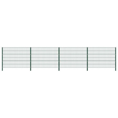 Panel de valla con postes de hierro verde 6,8x1,2 m | Foro24.es | Tu tienda online para hogar, jardín y más Foro24.es
