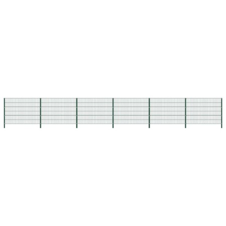 Panel de valla con postes de hierro verde 10,2x1,2 m | Foro24.es | Tu tienda online para hogar, jardín y más Foro24.es