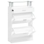 Mueble zapatero madera contrachapada blanco brillo 63x24x104 cm by , Shoe racks and shoe organizers - Ref: Foro24-342566, Pri...