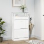 Mueble zapatero madera contrachapada blanco brillo 63x24x104 cm by , Shoe racks and shoe organizers - Ref: Foro24-342566, Pri...