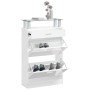 Mueble zapatero madera contrachapada blanco brillo 63x24x104 cm by , Shoe racks and shoe organizers - Ref: Foro24-342566, Pri...