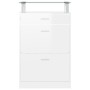Mueble zapatero madera contrachapada blanco brillo 63x24x104 cm by , Shoe racks and shoe organizers - Ref: Foro24-342566, Pri...