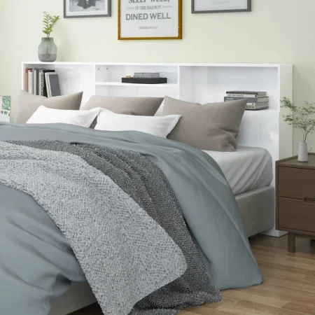 Mueble cabecero blanco brillante 220x19x103,5 cm de vidaXL, Cabeceros y pies de cama - Ref: Foro24-811904, Precio: 70,14 €, D...