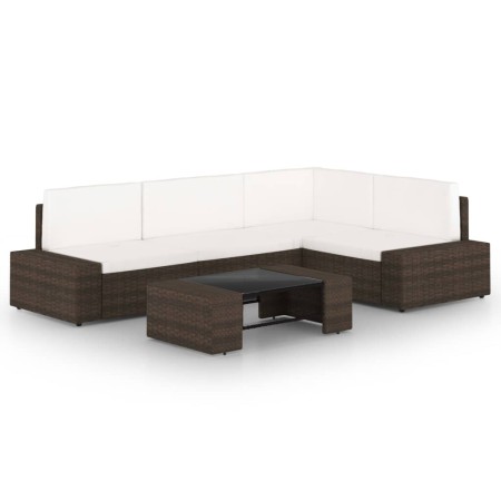 Juego muebles de jardín 5 pzas y cojines ratán sintético marrón | Foro24.es | Tu tienda online para hogar, jardín y más Foro24.es