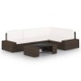 Juego muebles de jardín 5 pzas y cojines ratán sintético marrón de , Conjuntos de jardín - Ref: Foro24-3067152, Precio: 492,58 €