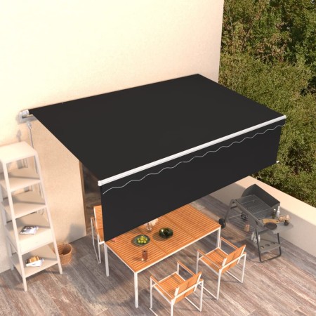 Toldo retráctil manual con persiana gris antracita 5x3 m by , Awnings - Ref: Foro24-3069349, Price: 522,51 €, Discount: %
