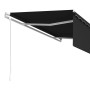 Toldo retráctil manual con persiana gris antracita 5x3 m