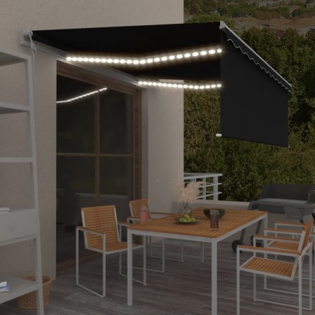 Toldo automático persiana LED y sensor viento antracita 4x3 m by , Awnings - Ref: Foro24-3069314, Price: 663,53 €, Discount: %