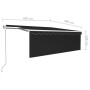 Toldo automático persiana LED y sensor viento antracita 4x3 m by , Awnings - Ref: Foro24-3069314, Price: 663,53 €, Discount: %