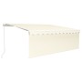 Toldo retráctil manual con persiana y LED crema 4x3 m by , Awnings - Ref: Foro24-3069302, Price: 375,26 €, Discount: %