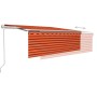 Toldo automático persiana LED ysensor de viento naranja 4,5x3m | Foro24.es | Tu tienda online para hogar, jardín y más Foro24.es