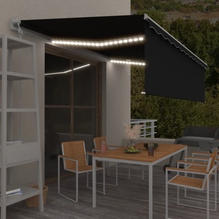 Toldo automático persiana, LED y sensor viento antracita 5x3 m by , Awnings - Ref: Foro24-3069354, Price: 750,10 €, Discount: %