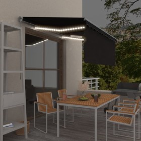 Toldo retráctil manual con persiana y LED