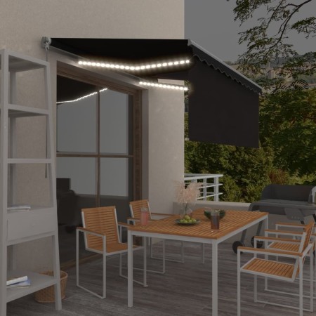 Toldo retráctil manual con persiana y LED antracita 3,5x2,5 m by , Awnings - Ref: Foro24-3069404, Price: 423,57 €, Discount: %