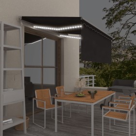 Toldo automático persiana LED sensor viento antracita 3x2,5m by , Awnings - Ref: Foro24-3069394, Price: 477,73 €, Discount: %