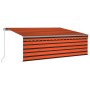 Toldo manual retráctil con persiana y LED naranja y marrón 4x3m by , Awnings - Ref: Foro24-3069425, Price: 331,43 €, Discount: %