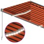 Toldo manual retráctil con persiana y LED naranja y marrón 4x3m by , Awnings - Ref: Foro24-3069425, Price: 331,43 €, Discount: %