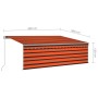 Toldo manual retráctil con persiana y LED naranja y marrón 4x3m by , Awnings - Ref: Foro24-3069425, Price: 331,43 €, Discount: %