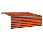 Toldo retráctil automático con persiana naranja/marrón 4,5x3 m by , Awnings - Ref: Foro24-3069450, Price: 449,62 €, Discount: %