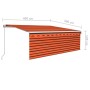 Toldo retráctil manual con persiana 4x3 m naranja y marrón by , Awnings - Ref: Foro24-3069300, Price: 476,99 €, Discount: %
