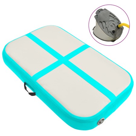 Esterilla inflable de gimnasia con bomba PVC verde 60x100x20 cm by , Pilates and yoga mats - Ref: Foro24-92657, Price: 101,19...