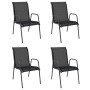 Sillas de jardín 4 unidades acero y textilene negro by , Garden chairs - Ref: Foro24-316818, Price: 90,96 €, Discount: %