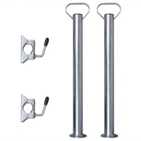2 tubos de soporte con 2 abrazaderas para rueda
