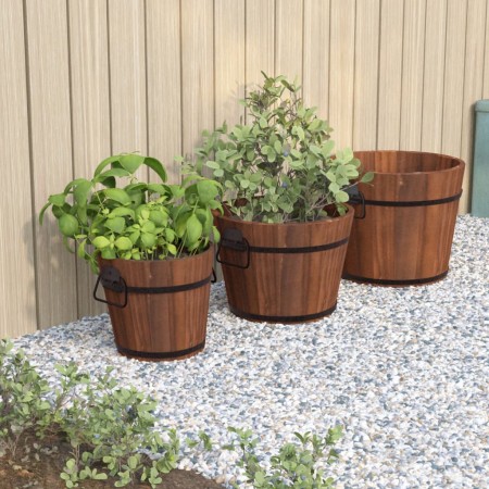 Juego de maceteros cubo de madera 3 piezas madera maciza abeto by , Pots and planters - Ref: Foro24-363361, Price: 102,06 €, ...