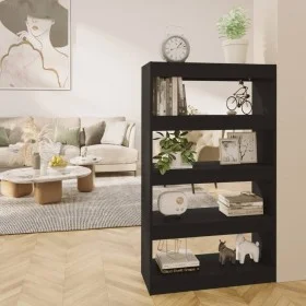 Black engineered wood shelf/divider 80x30x135 cm by vidaXL, Bookcases and shelves - Ref: Foro24-811710, Price: 63,55 €, Disco...