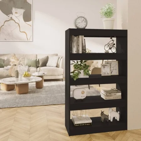 Black engineered wood shelf/divider 80x30x135 cm by vidaXL, Bookcases and shelves - Ref: Foro24-811710, Price: 63,55 €, Disco...