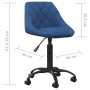 Silla de oficina de terciopelo azul von , Bürostühle - Ref: Foro24-3088850, Preis: 89,54 €, Rabatt: %