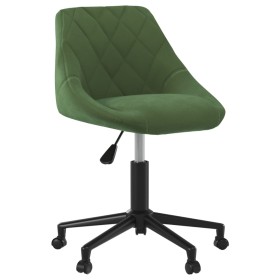 Silla de comedor giratoria de terciopelo verde