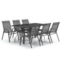 Juego de comedor de jardín 7 piezas con cojines gris y negro by , Garden sets - Ref: Foro24-3095987, Price: 404,09 €, Discoun...