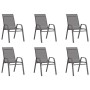 Juego de comedor de jardín 7 piezas con cojines gris y negro by , Garden sets - Ref: Foro24-3095987, Price: 404,09 €, Discoun...
