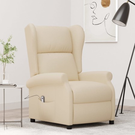 Sillón orejero reclinable eléctrico tela blanco crema | Foro24.es | Tu tienda online para hogar, jardín y más Foro24.es