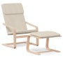 Sillón de relax con taburete tela color crema by , Armchairs - Ref: Foro24-3154412, Price: 120,93 €, Discount: %