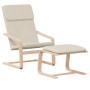 Sillón de relax con taburete tela color crema by , Armchairs - Ref: Foro24-3154412, Price: 120,93 €, Discount: %
