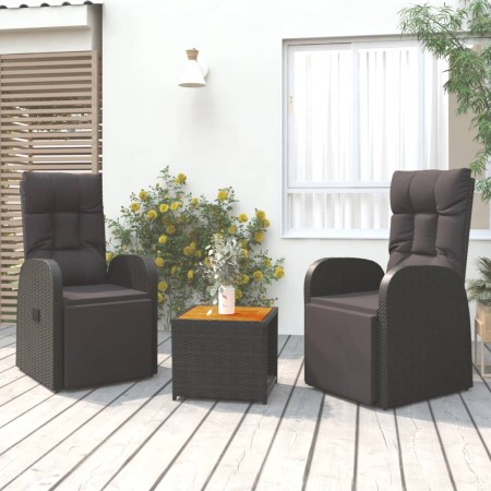Juego muebles jardín 3 pzas madera acacia ratán sintético negro von , Gartensets - Ref: Foro24-3157650, Preis: 382,65 €, Raba...